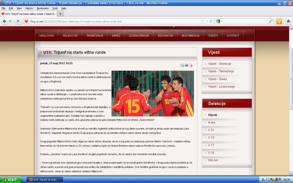 U19 svajcarska cg 0 3 sajt fscg tekst