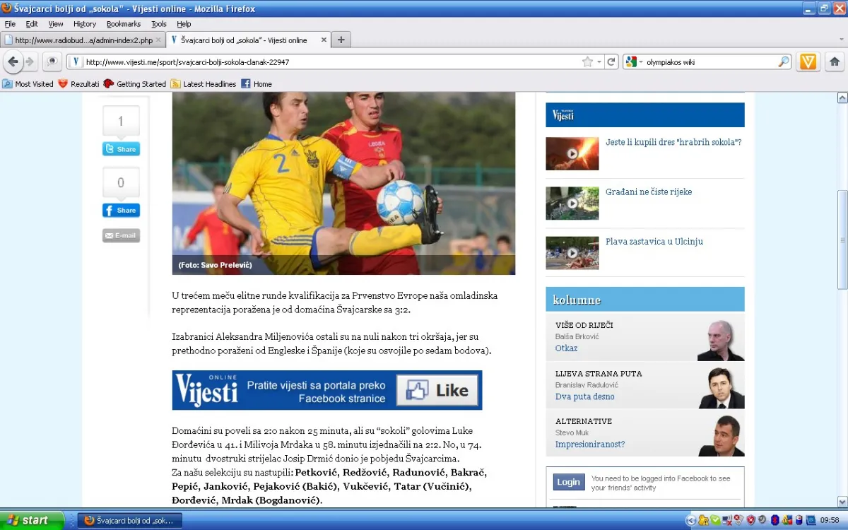U19 svajcarska cg sajt vijesti izvjestaj